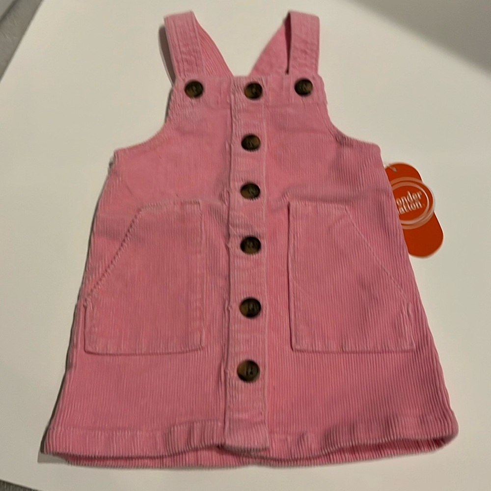 Pink curdoroy jumper dress size 18M NWT